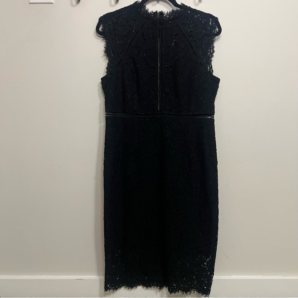 Bardot Black Lace Cocktail Sleeveless Sheath Dress Spring Wedding Guest Boho
